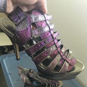 Pink and purple platform sandal